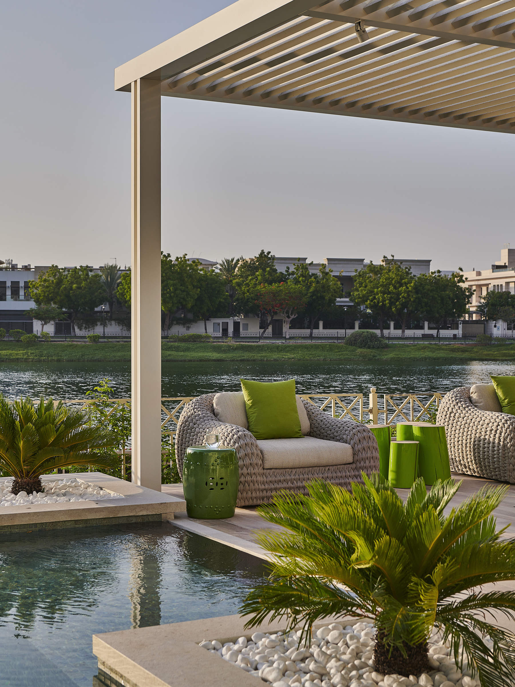 Nakkash Contract Manutti Dubai – luxury residential outdoor furniture set with sofa, armchairs, and table